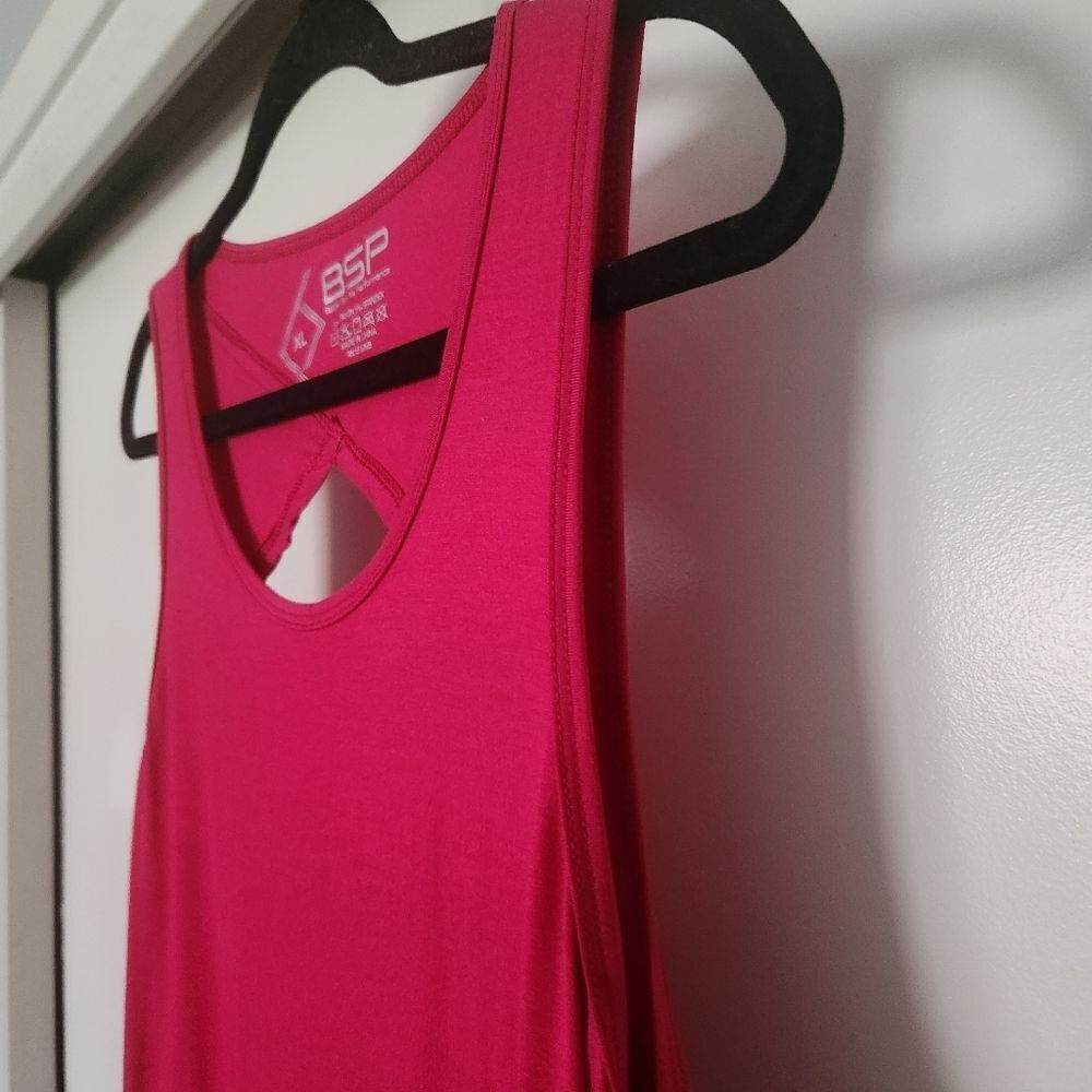 BSP Better Sports Performance Womens Activewear Tank Open Back Scoop Neck XL - Picture 3 of 6